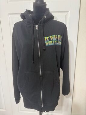 Sueco “It was fun while it lasted “ biker zip-up punk rock holdie black size L